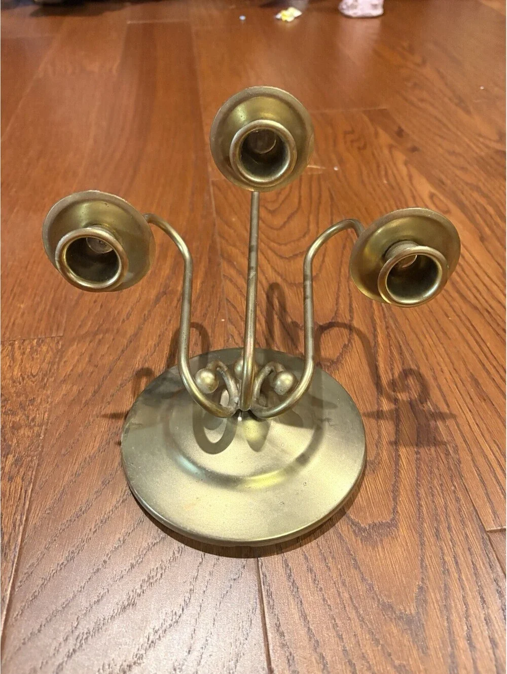 Brass Tone Candelabra Candle Holder Sconce 3 Tapers HOMCO Wall Mount